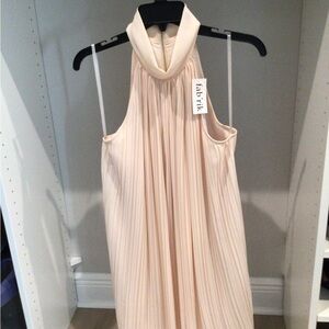 Fab'rik Cream Pleated Shift Dress NWT